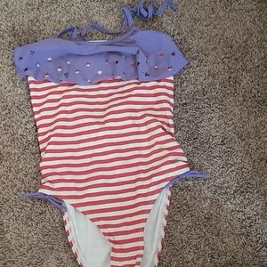 One piece bathing suit and a bathing suit top